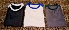 3 Packs Men’s 3/4 Sleeve Crew Neck Raglan Jersey Baseball Tee Shirts Size Medium