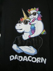 Port And Company Dadacorn Unicorn Tee T Shirt Black SS Adult XL 100% Cotton New