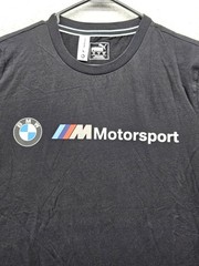 PUMA BMW Motorsport Shirt Mens Medium Black Graphic Racing Logo Cotton Jersey