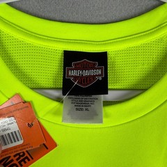 Harley Davidson Mens XL Shirt Neon Yellow Performance Graphic Tee Biker Hi-Vis