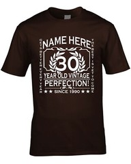 30th Birthday T-Shirt Personalise with Name Age Year Ideal Birthday Gift T-Shirt
