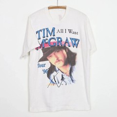 Vintage Tim McGraw All I Want T Shirt For Men Cotton White S-5XL