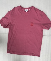 Lacoste men women’s size L pink relaxed fit graphic print unisex cotton t shirt