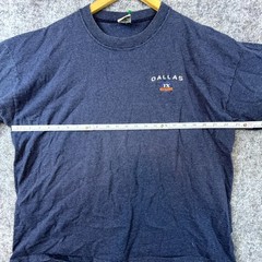 Vintage Cal Cru Dallas Texas T-Shirt Adult XL Blue Embroidered Logo Retro