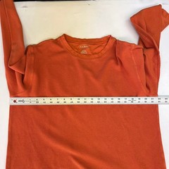 LL Bean Mens Burnt Orange Waffle Knit Long Sleeve Thermal Crewneck Shirt Size L