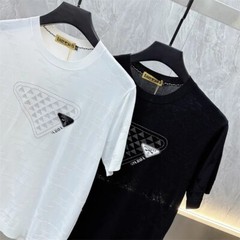 New Men Luxury Diamond Rhinestones Black White T-Shirt High Quality