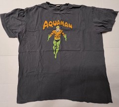 VTG 2006 Aquaman DC Comics Retro T-Shirt 2XL Distressed Gray Graphic