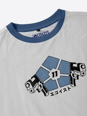 Men Printed Drop-Shoulder Sleeves Applique T-shirt