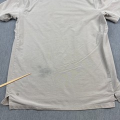 Lululemon Shirt Mens Large Beige Chest Pocket Relaxed Fit Oxford Crewneck Casual