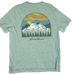Eddie Bauer Shirt Men XL Gray Mountain Nature Outdoor Graphic Tee Cotton Blend