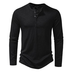 Camisa De Manga Larga Moda Lujo Camiseta Elegante Algodón Cuello V Para Hombres