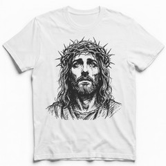Jesus Christ Crown Thorns Christian Faith Religious T-Shirt Cross Gift Tee