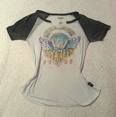 AUTHENTIC Trunk Ltd Van Halen Tour of the World 1984 Raglan Tee Double-Sided S
