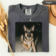 German Shepherd Coffee Shirt Funny Dog Meme Retro Iced Coffee Unisex Graphic Tee