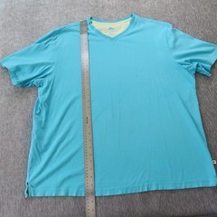 Tommy Bahama Shirt Men XL Blue Pima Cotton Bali High Tide V-Neck T-Shirt Outdoor
