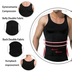 Men Slimming Body Shaper Shirt Chest Tummy Control Vest Compression Tank Top Gym