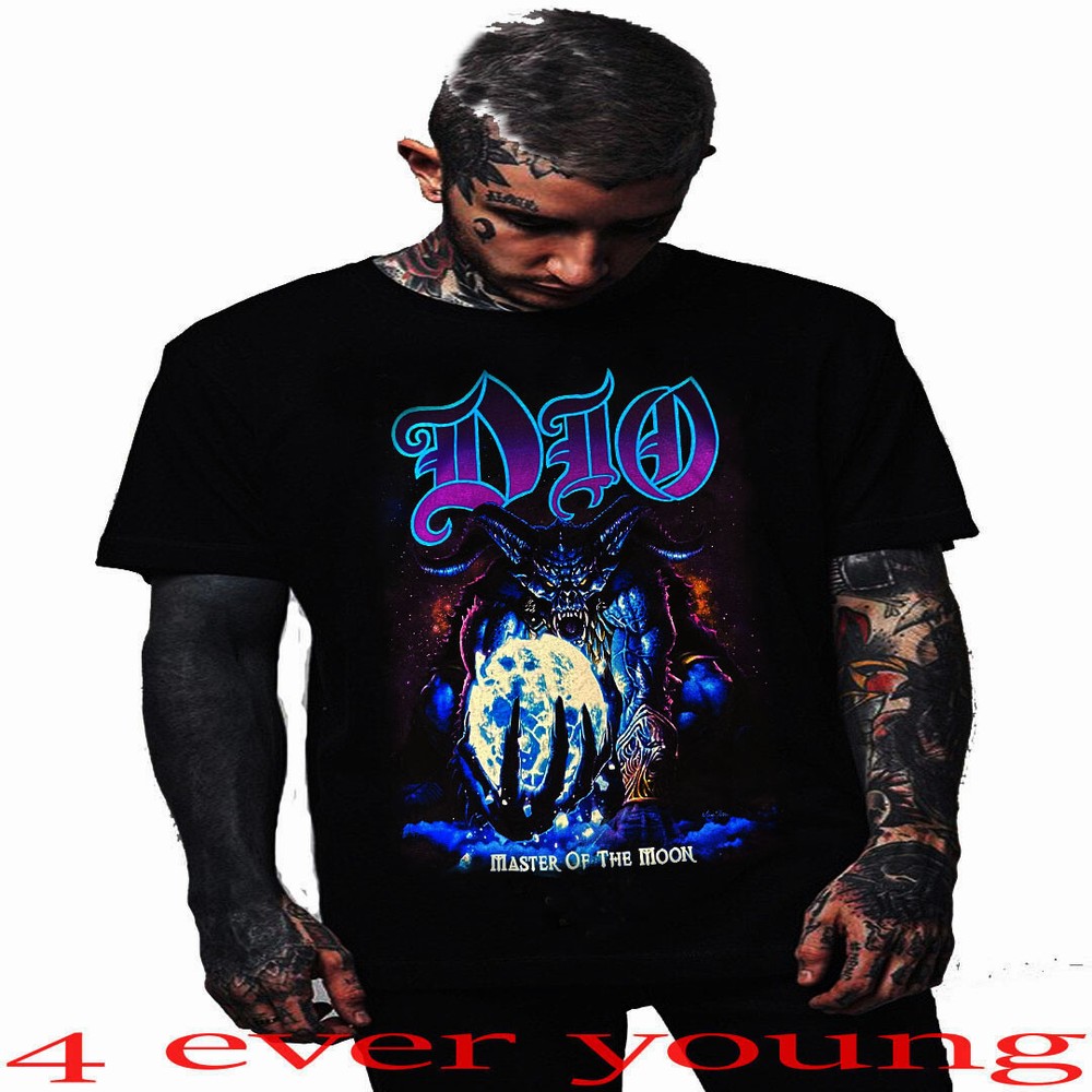 DIO RONNIE JAMES MASTER OF THE MOON HARD ROCK MEN’S SIZES BLACK T SHIRTS