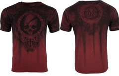 Xtreme Couture Affliction Men’s T-Shirt SHADOW WALKER Red Biker Skull S-5XL