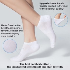 Women’s Ankle Cotton Socks – 8/12 Pairs Low Cut Athletic Running Thin No Show…
