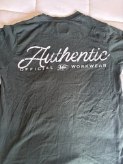 Authentic Men’s Green Graphic Print Logo Pocket Tee Crew Neck Short Sleeve L
