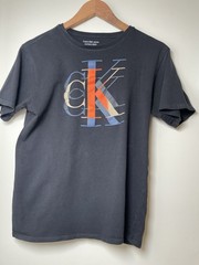 Calvin Klein Jeans boys Black Logo T-Shirt Short Sleeve Size XL