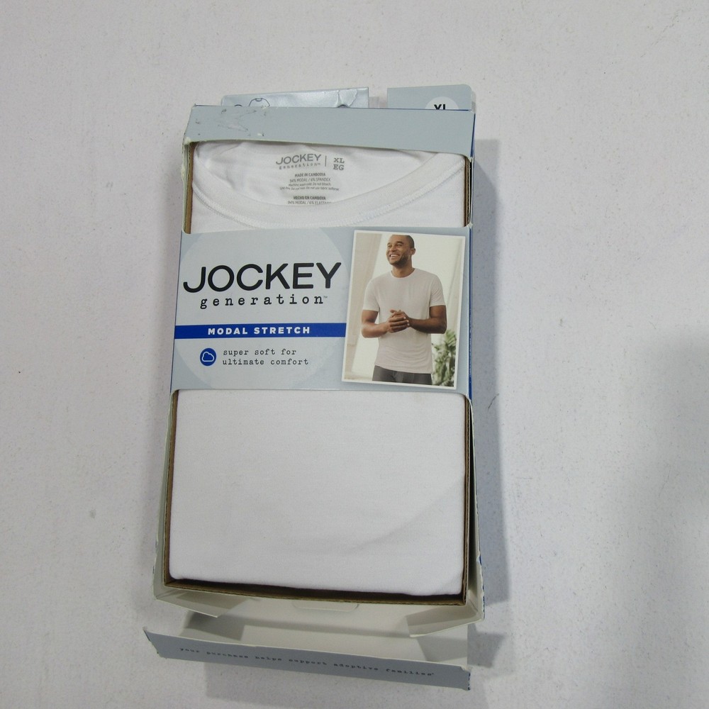 Jockey Generation Mens Crew Neck Modal Stretch T-Shirt 2-Pack White