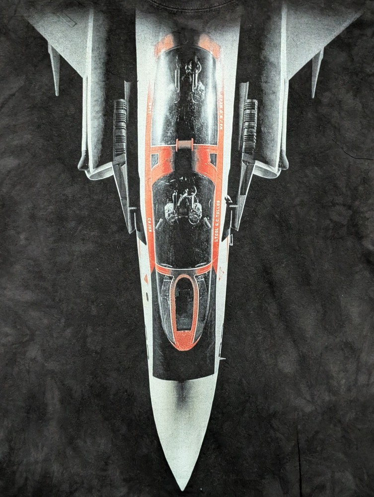 Smithsonian Men’s T-shirt Black Fighter Jet XL #2968 EUC