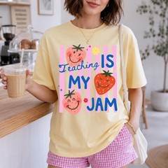 Teaching Is My Jam Strawberry Teacher Shirt Back to School Teacher Gift