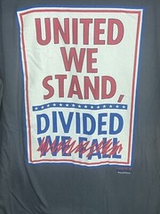 Retro United We Stand Divided Stephen Colbert Shirt Gray colored Size L Gildan