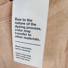 Unisex Apricot Juice Botanical Dye Crew neck T-Shirt Original Use Size Small