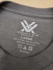 Vortex Optics Mens Large Graphic T-Shirt Gray Heather Distressed Logo Tee