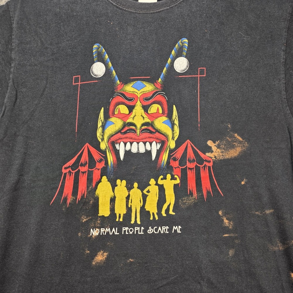 Distressed Horror Circus Graphic T Shirt Men’s Large Black Grunge Gothic