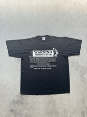 1990s fishing graphic single stitch black tee shirt jerzees XL