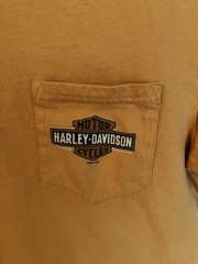 Harley Davidson Mens Large Crystal River Double Sided Yellow T Shirt Large