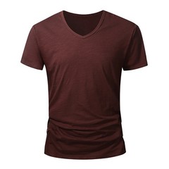 Men 100 % Cotton V Neck T Shirt Casual Summer Beach Gym Fitness Sports Tee Gift