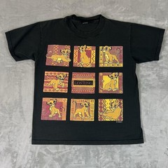 Vintage Disney Lion King Promo Shirt Mens M Black Simba Graphic Squares Cartoon