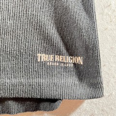 855 | True Religion Ribbed Racerback Logo Graphic Tank Top Black Mens 2XL