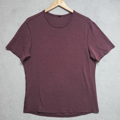Lululemon Shirt Mens Large Heather Red Plum Short Sleeve Athleisure Run Casual