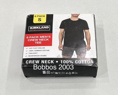 Kirkland Signature Men’s 6-Pack Crew Neck Lightweight Tee, Black, Size S