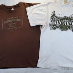 *Holes* 2 Genuine Dickies T-Shirts Mens L 42 44 Round Neck Graphic Tees