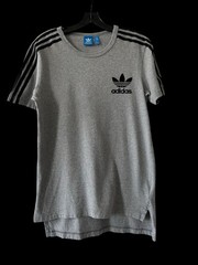 Adidas Originals Shirt Men’s Small Grey Marl Mods 2 Tone Ska Reggae Long Length
