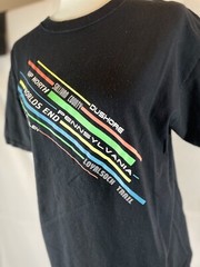 Y2K PENNSYLVANIA Black T Shirt Top Up North Worlds End Size M neon PA FOX RETRO