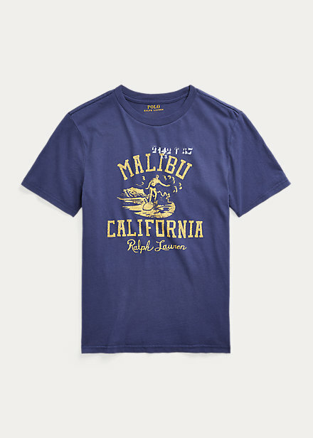 Polo Ralph Lauren MALIBU CALIFORNIA Surfing T-shirt Blue Men’s Size Small