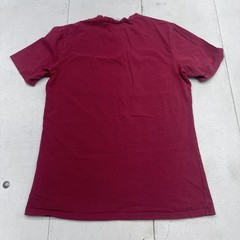 Gymshark Shirt Mens Medium Red Logo Tee Stretch Slim Fit Training Crewneck