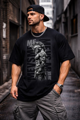 ME VS ME Gym T-Shirt Men Spartan Workout Fitness Motivation Oversized Streetwear