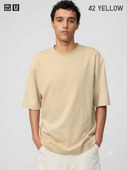 UNIQLO U AIRism Cotton Oversized Crew Neck Half-Sleeve T-Shirt XS-4XL Japan