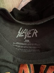 Slayer Black Skull Graphic Logo Crew Neck Short Sleeve Cotton Tee unisex S Teen