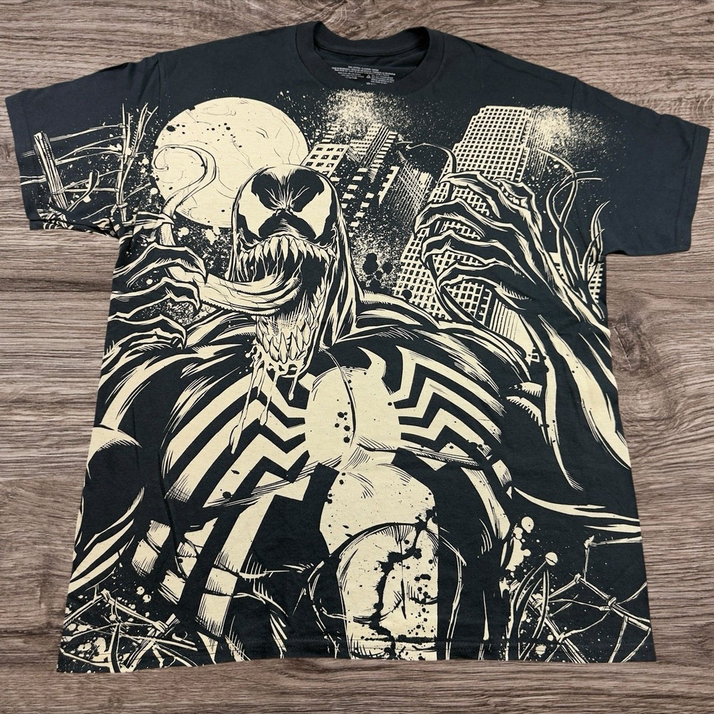 Marvel Comics Venom / Front All Over Print Graphic T-Shirt Adult Size X-Large