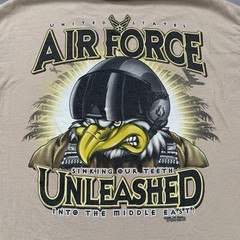 Vintage 7.62 Design Air Force Shirt Size L Eagle Pilot Military Cartoon USA