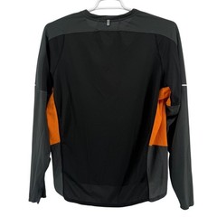 Nike Running Mens XL Dri-FIT Long Sleeve Shirt Black Grey Orange 384283-011